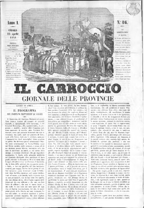 Il Carroccio - Edizione 16 del 22/04/1848